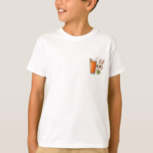 Cheerful Bunny Carrot Juice Kids T-Shirt