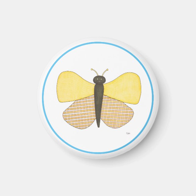 Cheerful Butterfly Magnet-Erin Brie Art Magnet (Front)
