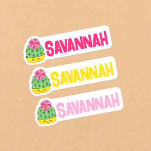 Cheerful Cactus Lover's Cutout Name Savannah