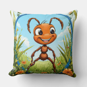 Cheerful Cartoon Ant Cushion