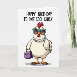 Cheerful Cartoon Bird Birthday Card