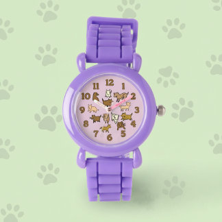 Cheerful Cartoon Dogs Watch for Kids