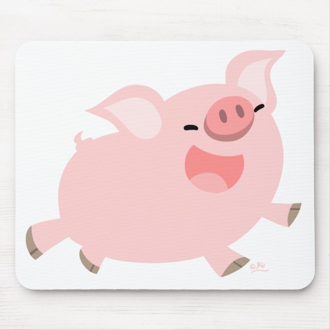 Cheerful Cartoon Pig mousepad (Front)