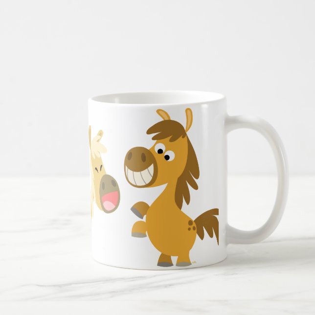 Cheerful Cartoon Ponies Mug (Right)