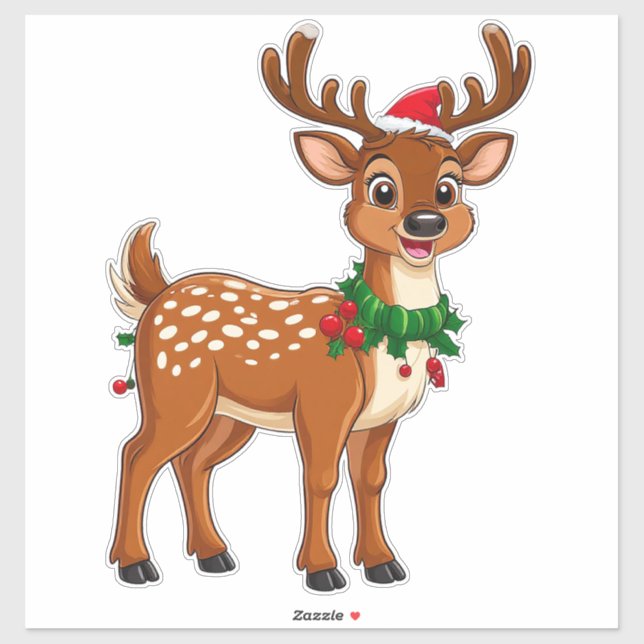 Cheerful Cartoon Reindeer (Sheet)