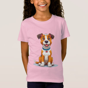 Cheerful Cartoon Style Dog With Bright Expression T-Shirt