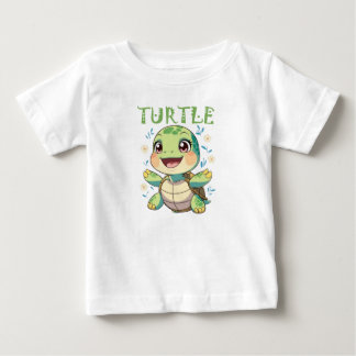 Cheerful Cartoon Turtle Baby T-Shirt