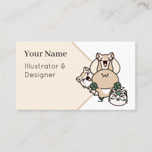 Cheerful Cat Squad with Bat and Assistive Device Business Card