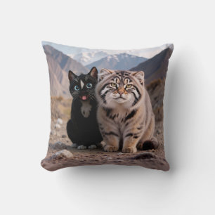Cheerful Cat vs. Grumpy Cat – Humour Cushion