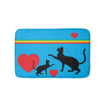 Cheerful Cats, Colorful Pride Bath Mat