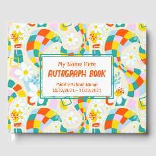 Cheerful Checks Personalised Lined Autograph Book