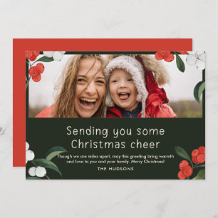 Cheerful Cherries Photo Christmas Card