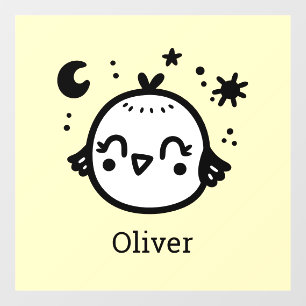 Cheerful Chick - Kawaii Bird Line Art"