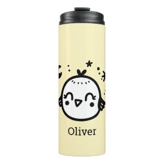 Cheerful Chick - Kawaii Bird Line Art" Thermal Tumbler