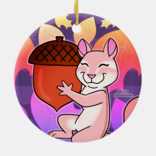 Cheerful Chipmunk - Ceramic Tree Decoration
