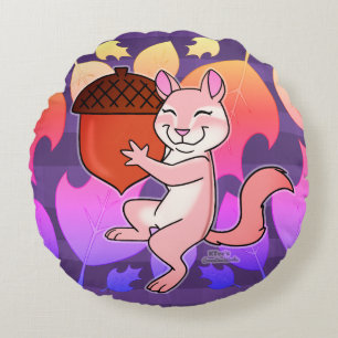Cheerful Chipmunk - Round Cushion