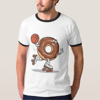 Cheerful Chocolate Doughnut Skateboarding withT-Sh T-Shirt