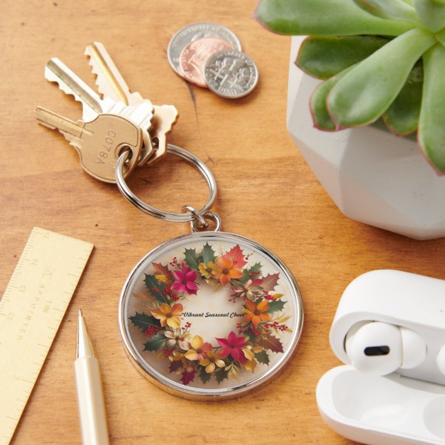 "Cheerful Christmas Bloom" Key Ring (Desk)