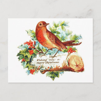 Cheerful Christmas Greetings Holiday Postcard