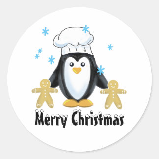 Cheerful Christmas penguin Holiday sticker