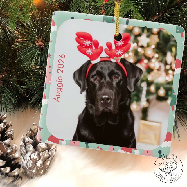 Cheerful Christmas Photo Ceramic Ornament (Creator Uploaded)