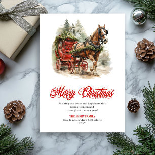 Cheerful Christmas scene editable greeting card
