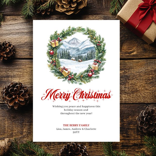 Cheerful Christmas scene editable greeting card (Cheerful Christmas scene editable greeting card)
