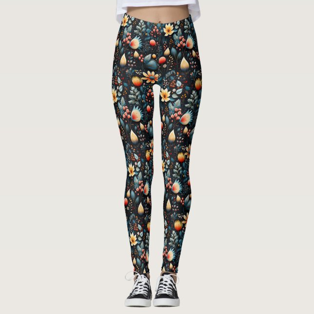 Cheerful Christmas Seamless  Leggings (Front)