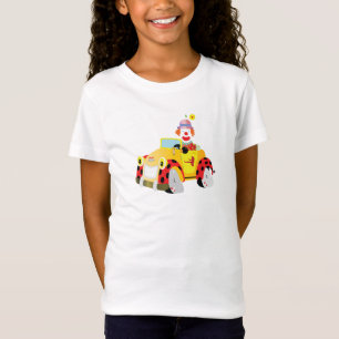 cheerful clown drives a whimsical yellow car T-Shirt