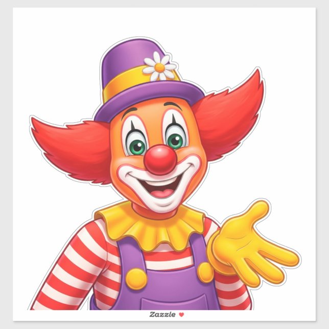 Cheerful Clown With Purple Hat (Sheet)