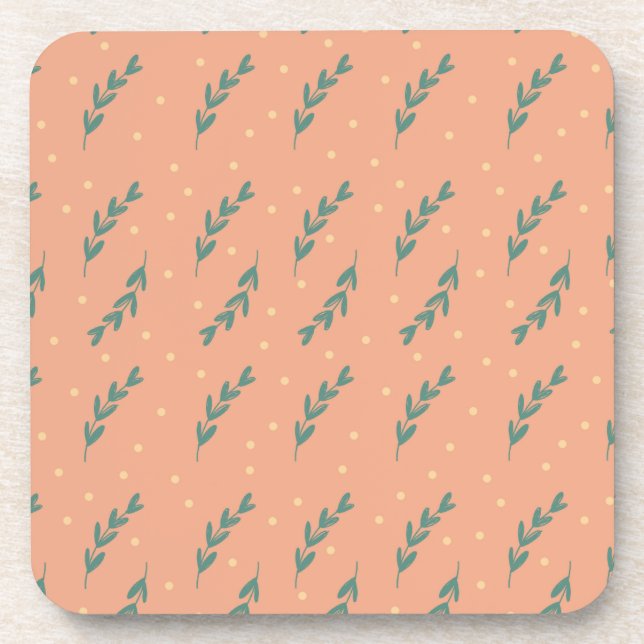 Cheerful coasters with botanical print  (Front)