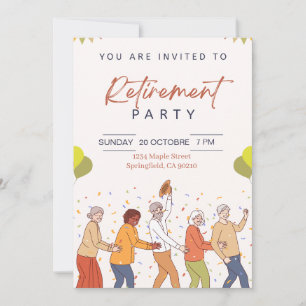 Cheerful & Colorful Retirement Party Invitation  