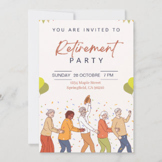 Cheerful & Colorful Retirement Party Invitation |