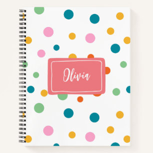 Cheerful Colourful Dots Personalised Notebook