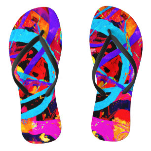 Cheerful Colourful Pattern Play Jandals