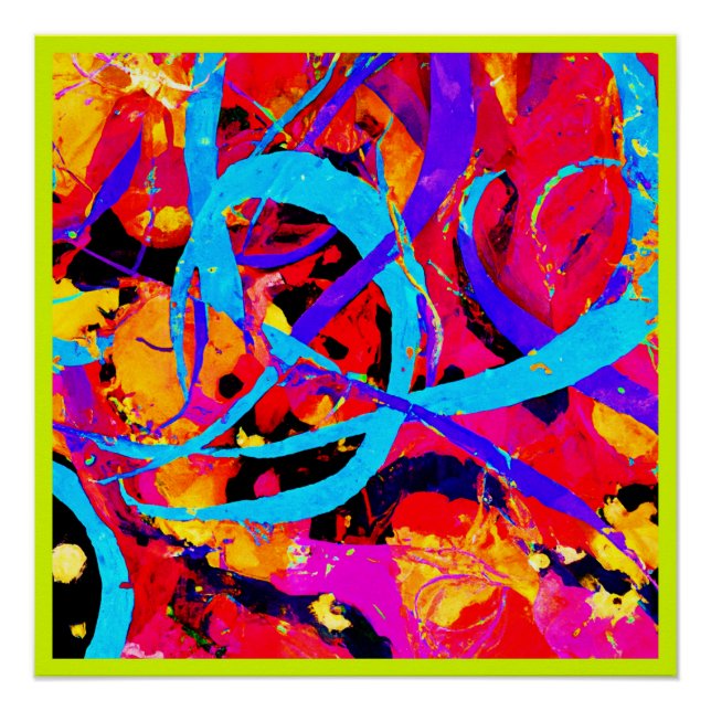 Cheerful Colourful Pattern Play Poster (Front)