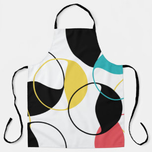 Cheerful, colourful trendy geometric circle patter apron