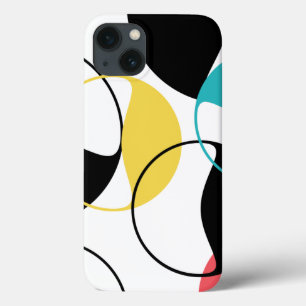 Cheerful, colourful trendy geometric circle patter iPhone 13 case