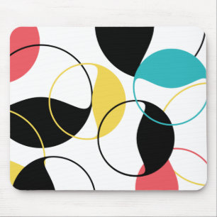 Cheerful, colourful trendy geometric circle patter mouse pad