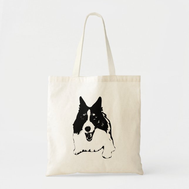 Cheerful Corgi Carry Tote Bag (Front)