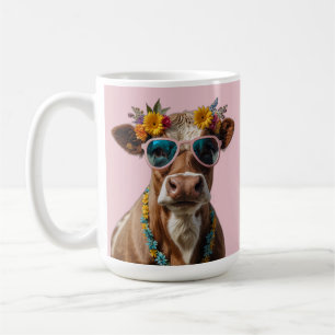 Cheerful Cow With Sunglasses Coffee Mug