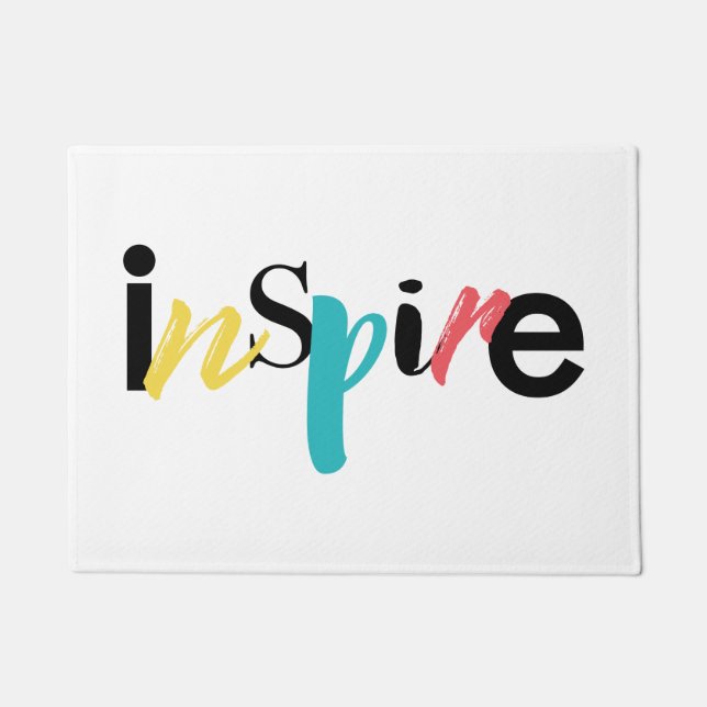 Cheerful, creative, modern typography of Inspire Doormat (Front)