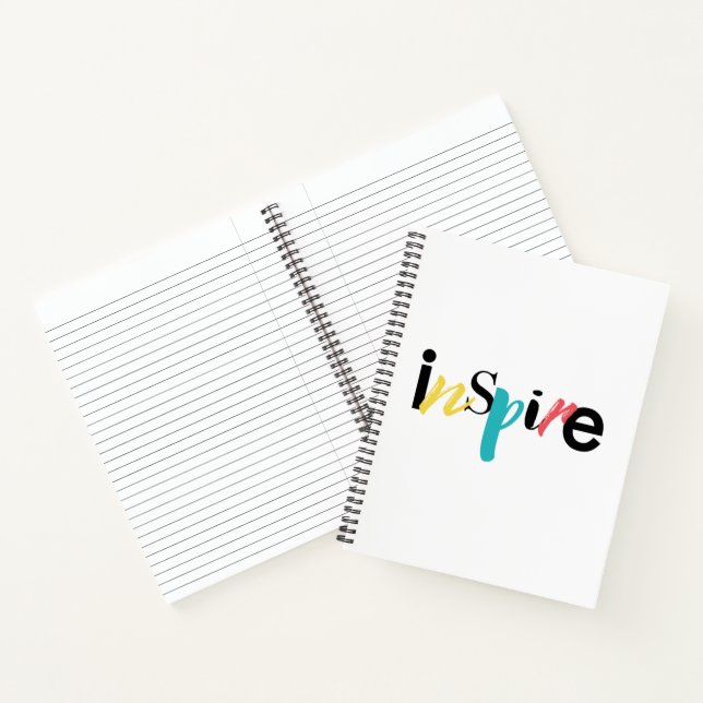Cheerful, creative, modern typography of Inspire Notebook (Inside)