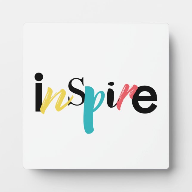 Cheerful, creative, modern typography of Inspire Plaque (Front)