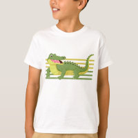 Cheerful Crocodile Drawing - Cute Animal Illustrat