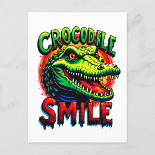 "Cheerful Crocodile Smile – Fun and Whimsical Postcard