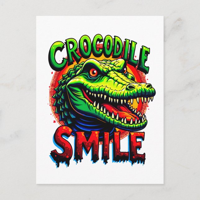 "Cheerful Crocodile Smile – Fun and Whimsical  Postcard (Front)