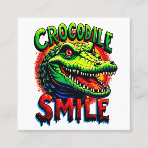 "Cheerful Crocodile Smile – Fun and Whimsical  Square Business Card