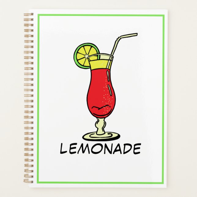 Cheerful Cute Modern Fresh Coctail Trendy Script Planner (Front)