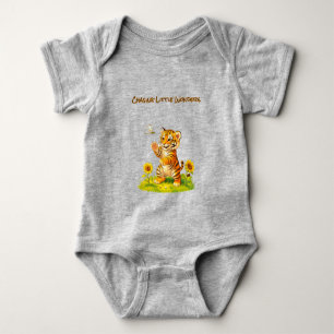 Cheerful Cute Tiger Animal Baby Bodysuit